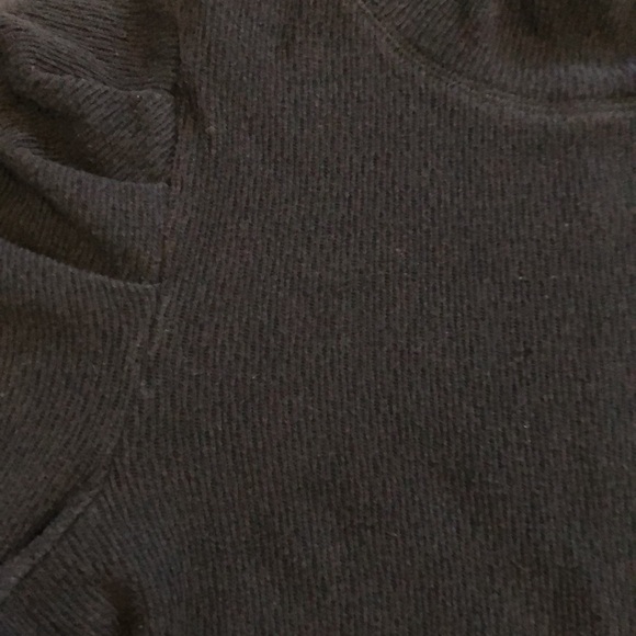 Free People Womens Long Sleeve Top Sz L Black Puff Sleeve Layer Basic Goth Easy - Picture 3 of 8